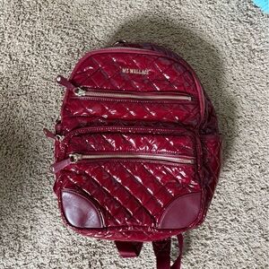MZ Wallace Cranberry Lacquer Quilted Backpack